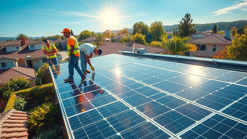rooftop solar panel installation absorbing sunlight, representing solar energy as a renewable resource