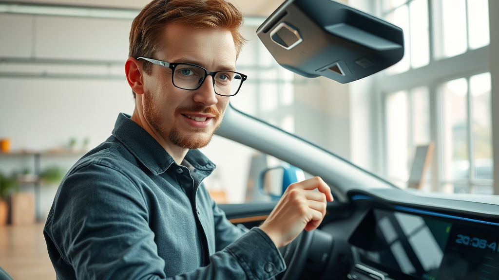 designer with dashboard made from recycled plastic and bamboo for eco-friendly cars