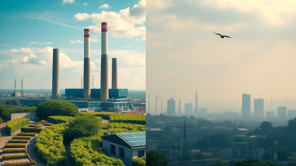 sustainable manufacturing modern eco-friendly plant vs traditional factory environmental impact comparison