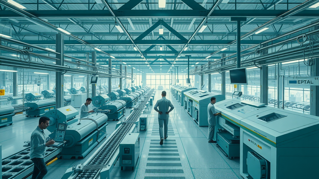 eco-friendly sustainable manufacturing plant solar panels green roofs automated machinery